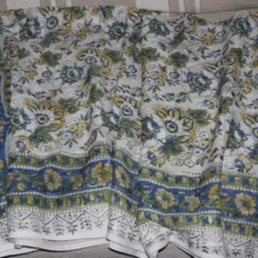Coupon de tissu en voile de coton, paréo imprimé à la main ( 6)