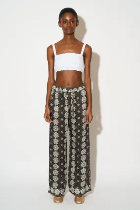 Pantalon coupe ample en voile de rami