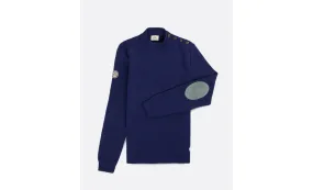 Pull Marin en laine pour Homme, avec coudières en voile 100% recyclée