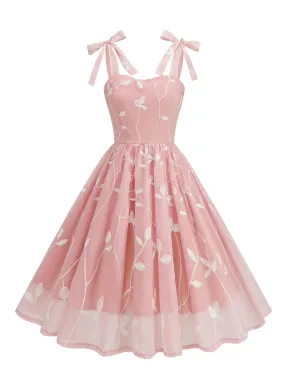 Robe Bretelles Nouées Brodée