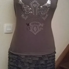 Robe en viscose de couleur vert olive